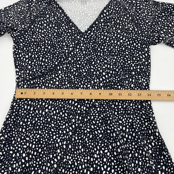 TITLE NINE Dream Short Sleeve Dress Women Size S Soft Stretch Jersey Black White - Picture 7 of 9